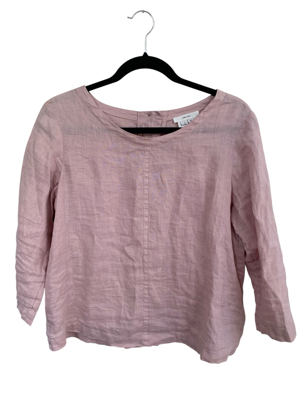 100% Linen Nicole Miller Dusty Rose Top